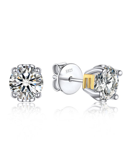 Ahabobo Initial Moissanite Stud Earrings For Women