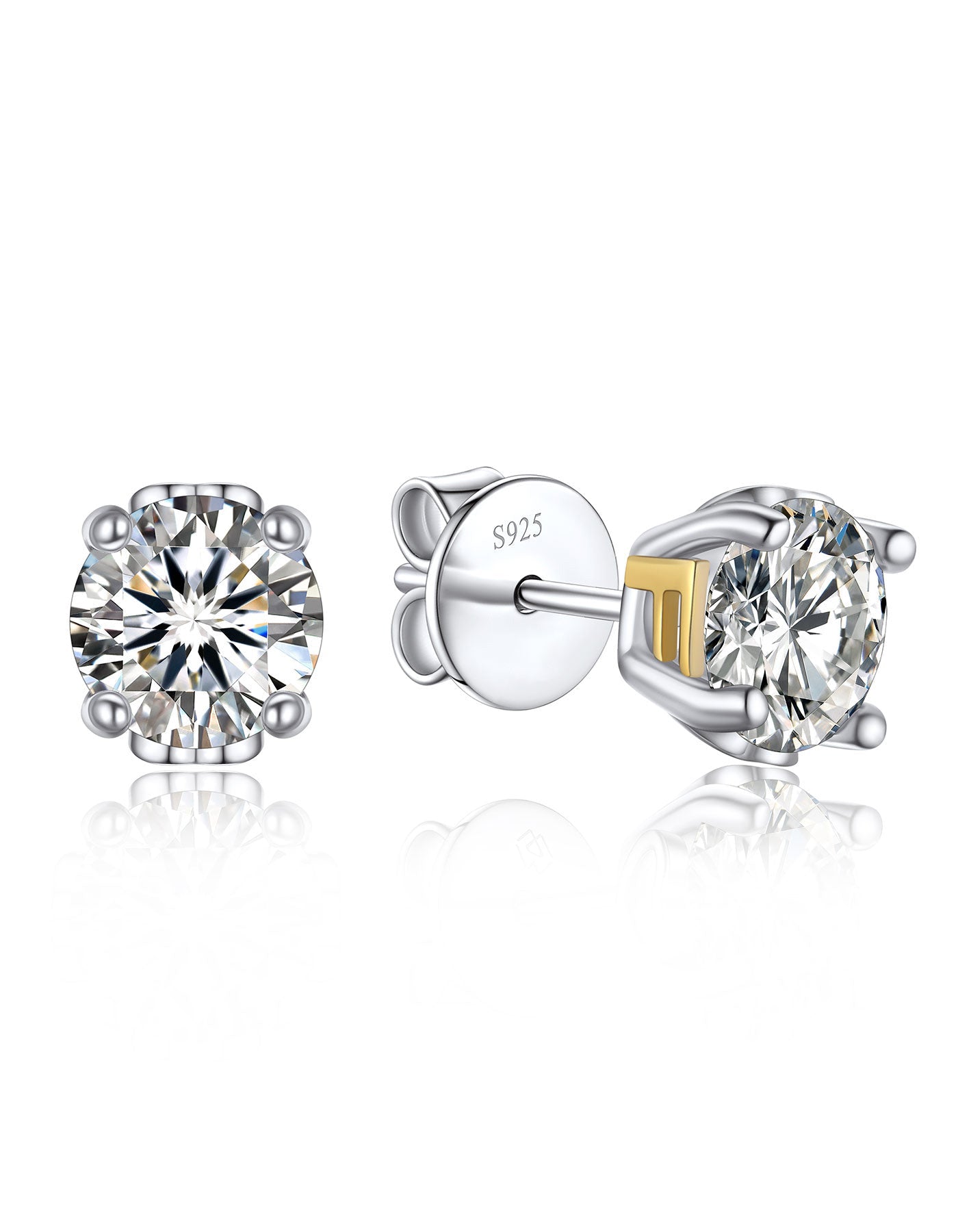 Ahabobo Initial Moissanite Stud Earrings For Women