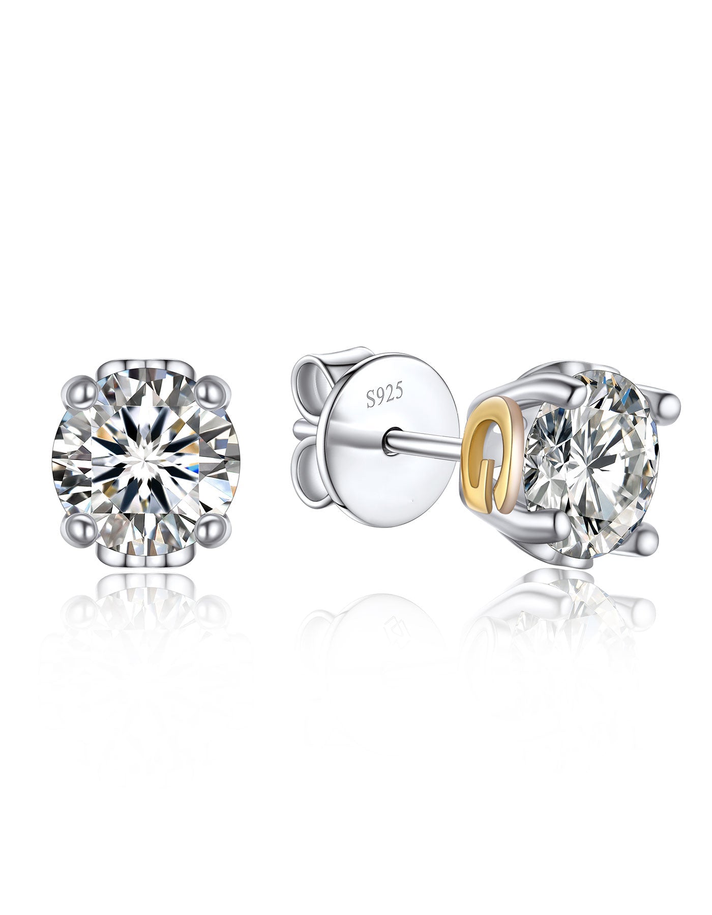 Ahabobo Initial Moissanite Stud Earrings For Women