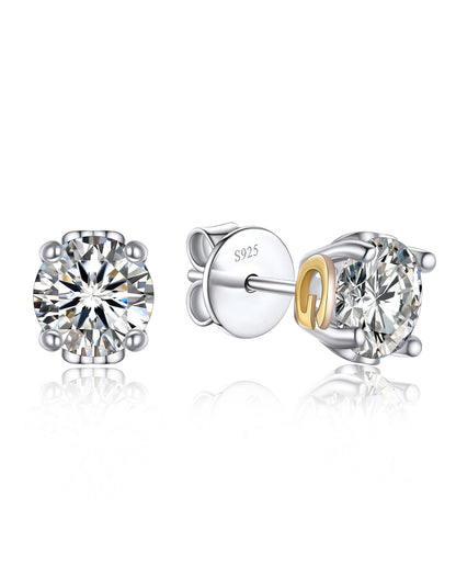 Ahabobo Initial Moissanite Stud Earrings For Women