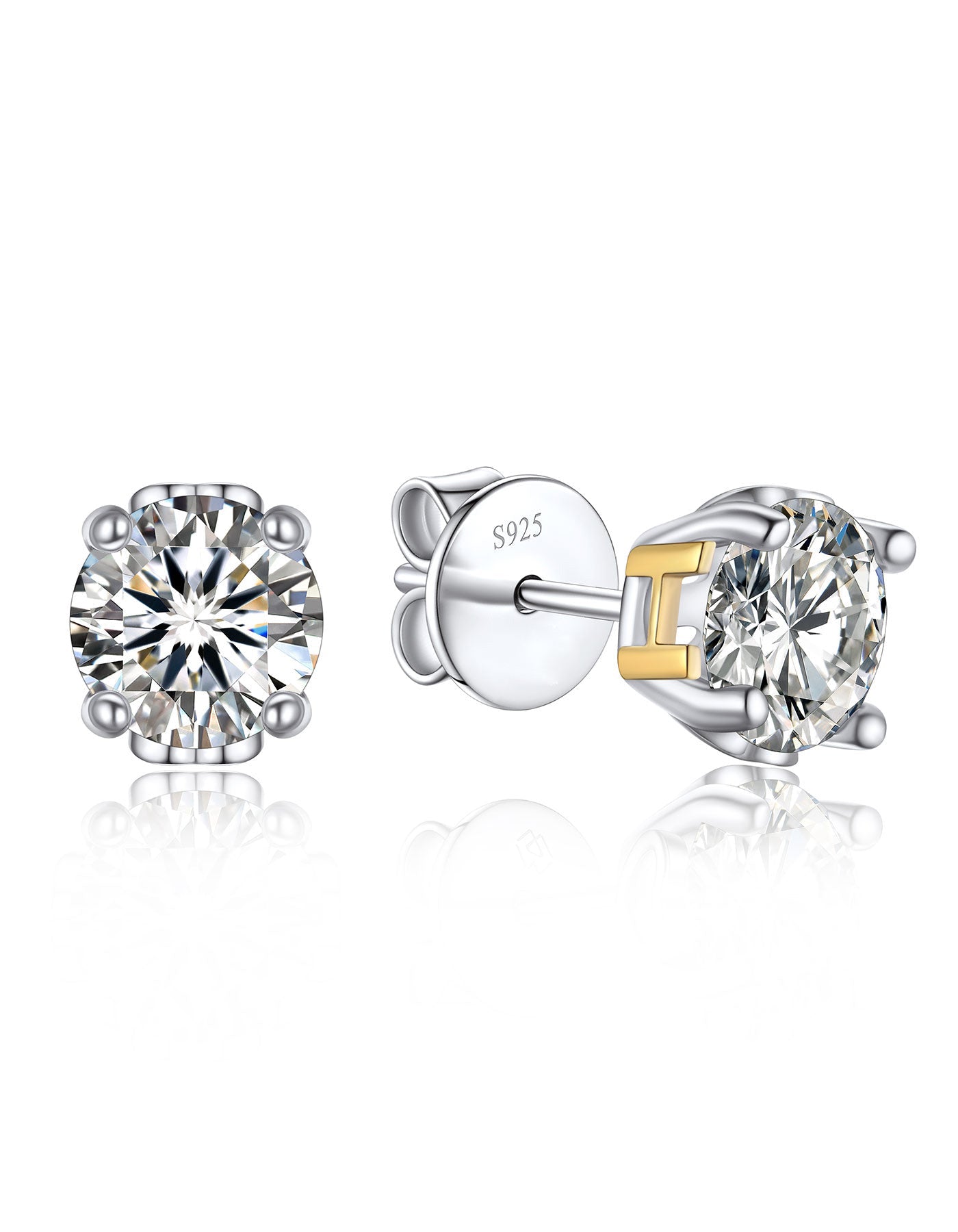 Ahabobo Initial Moissanite Stud Earrings For Women