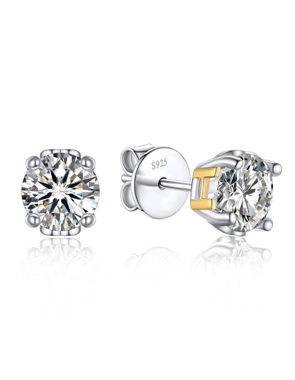 Ahabobo Initial Moissanite Stud Earrings For Women