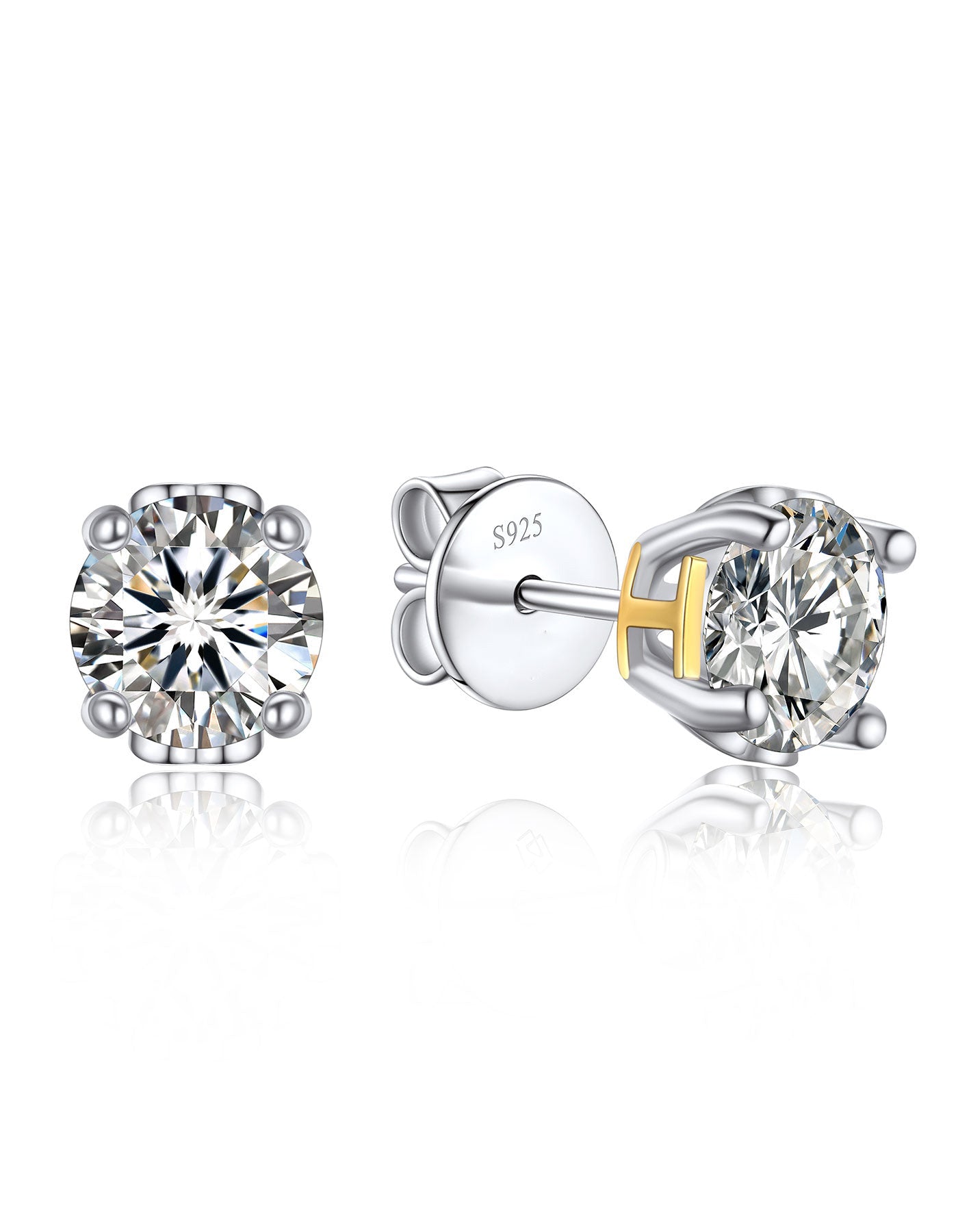 Ahabobo Initial Moissanite Stud Earrings For Women