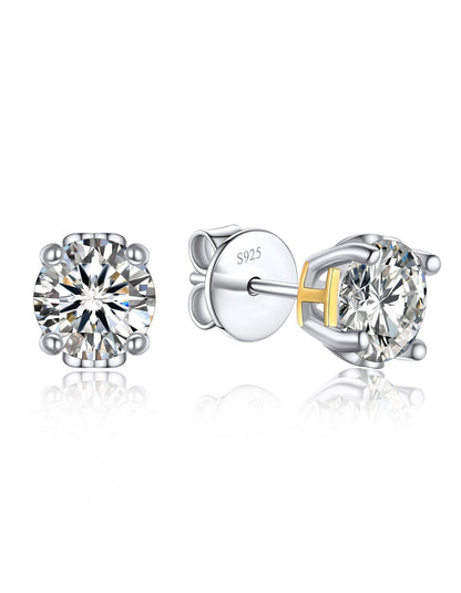 Ahabobo Initial Moissanite Stud Earrings For Women