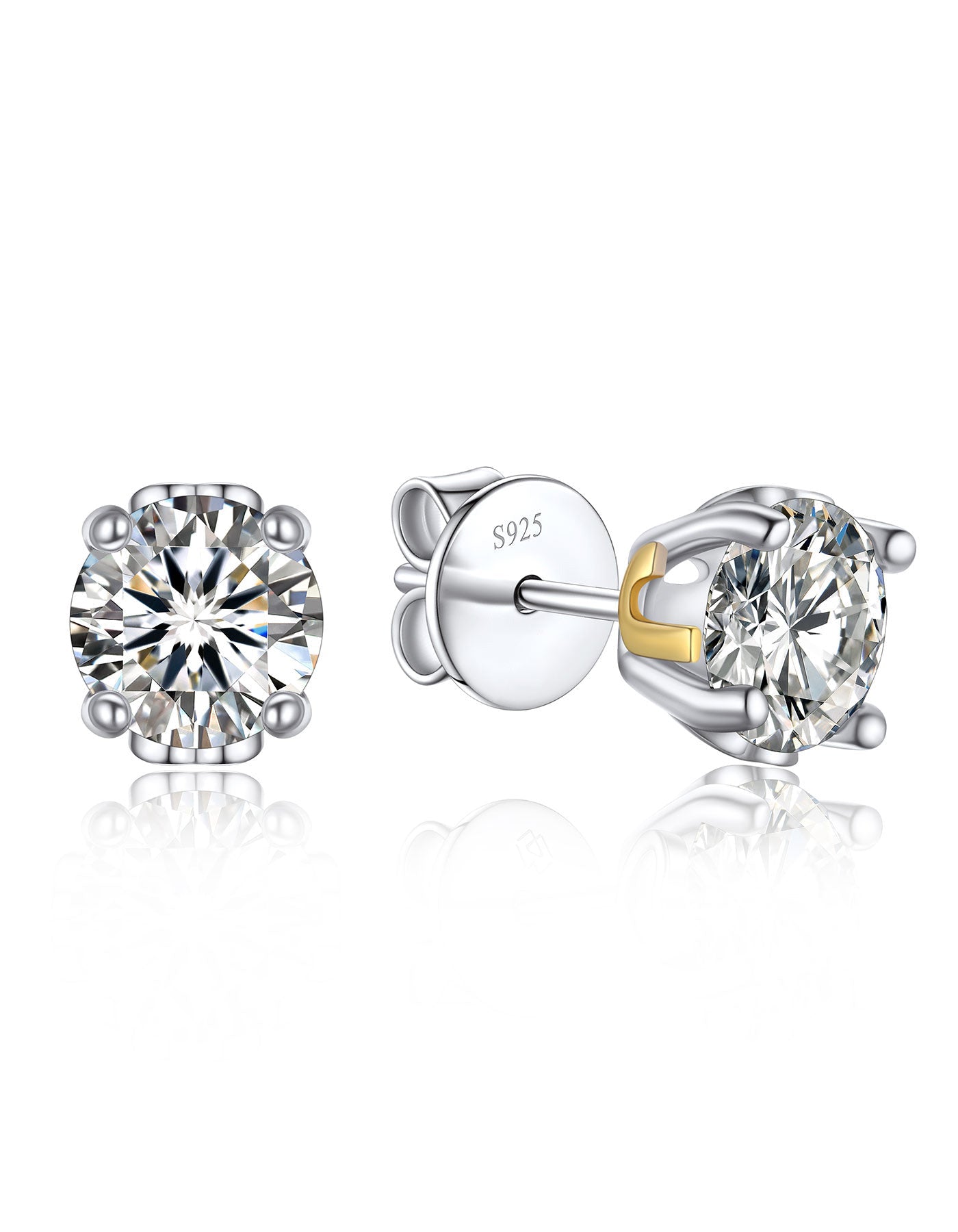 Ahabobo Initial Moissanite Stud Earrings For Women