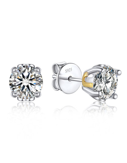 Ahabobo Initial Moissanite Stud Earrings For Women