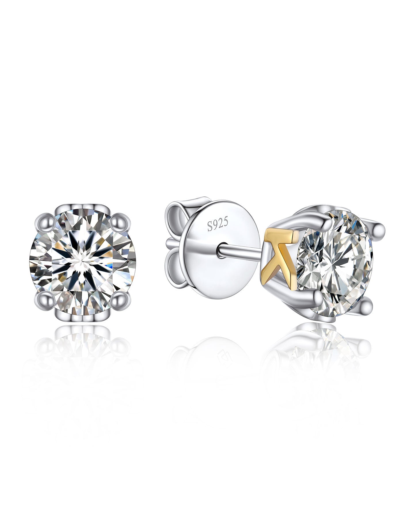Ahabobo Initial Moissanite Stud Earrings For Women