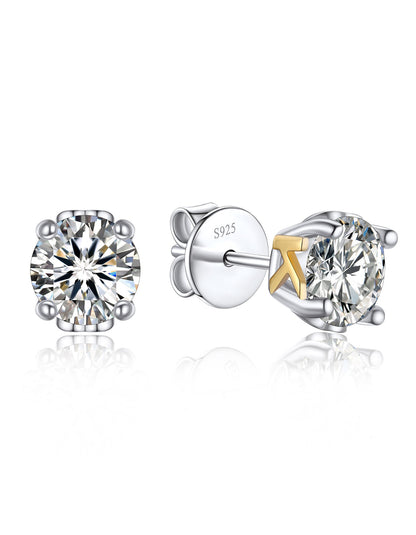 Ahabobo Initial Moissanite Stud Earrings For Women