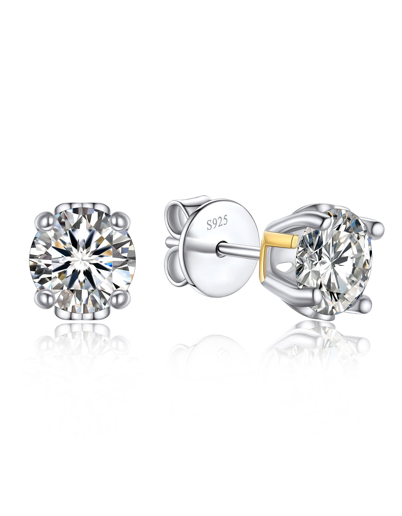Ahabobo Initial Moissanite Stud Earrings For Women