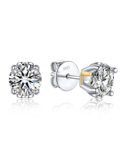 Ahabobo Initial Moissanite Stud Earrings For Women