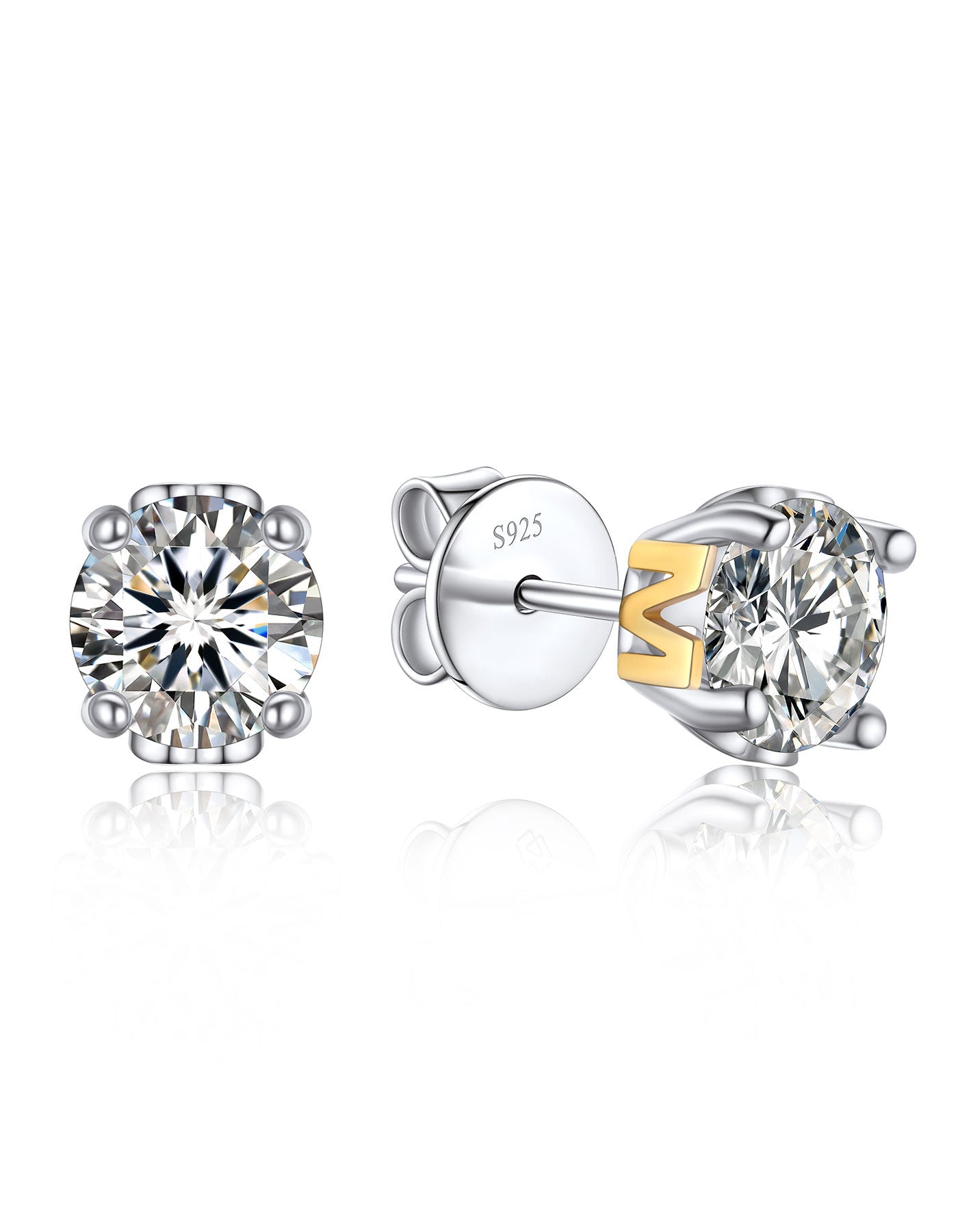 Ahabobo Initial Moissanite Stud Earrings For Women