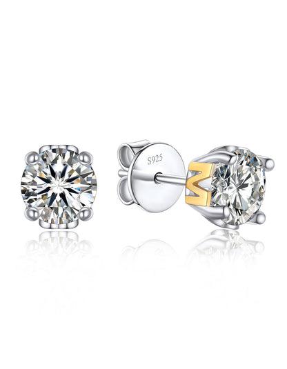 Ahabobo Initial Moissanite Stud Earrings For Women
