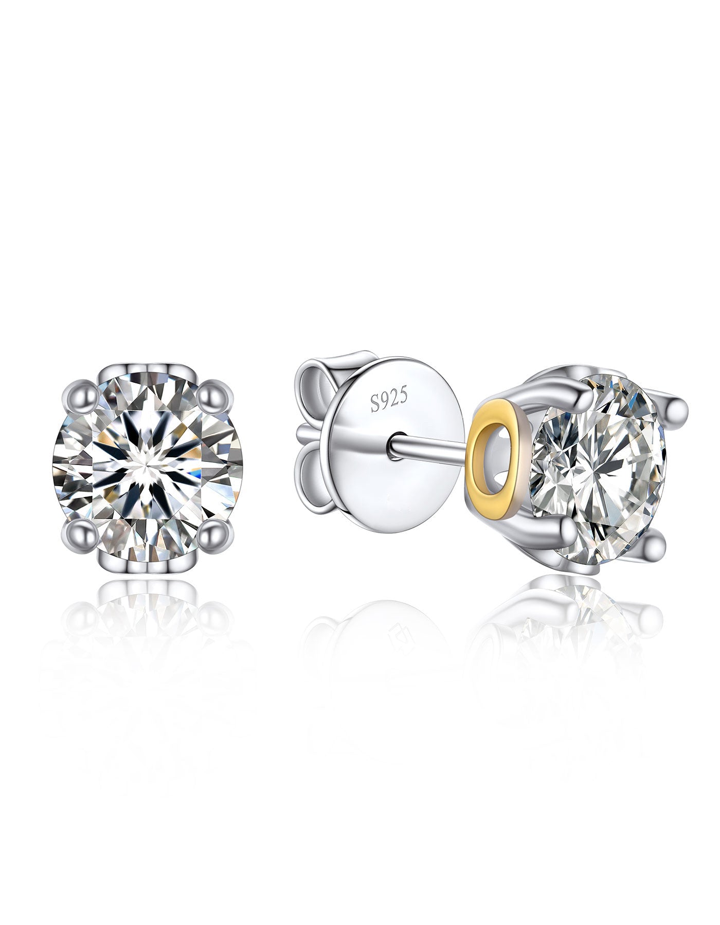 Ahabobo Initial Moissanite Stud Earrings For Women