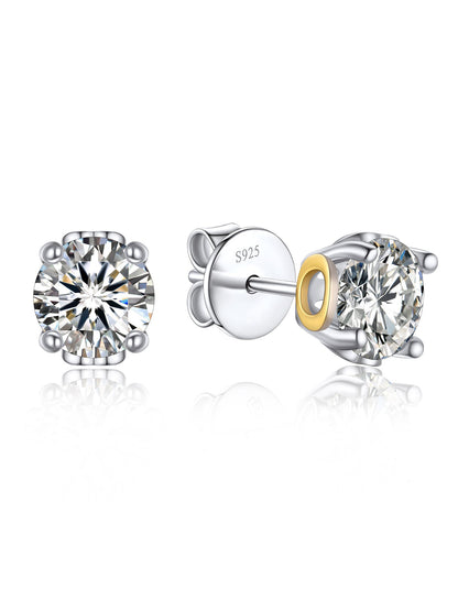 Ahabobo Initial Moissanite Stud Earrings For Women