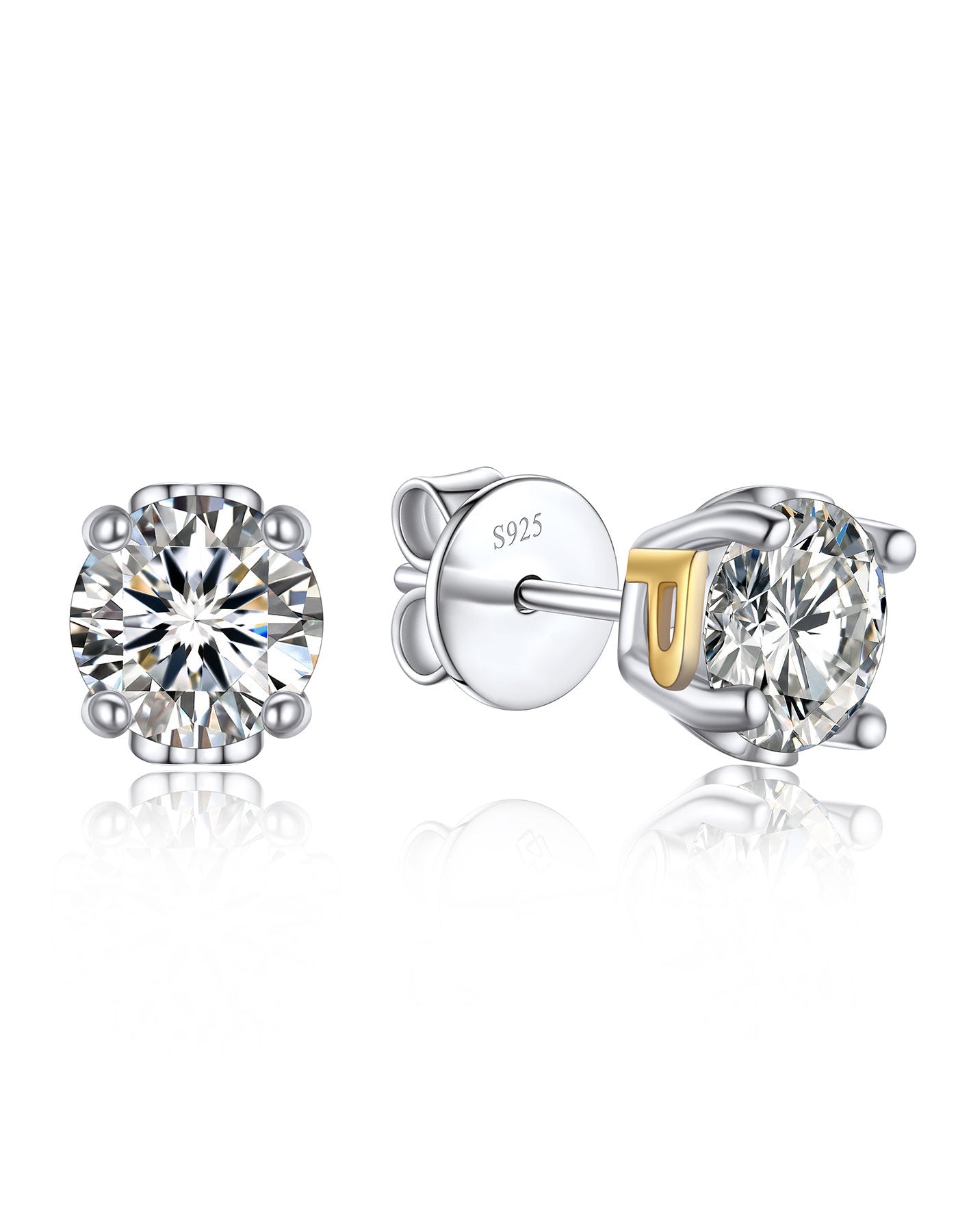 Ahabobo Initial Moissanite Stud Earrings For Women