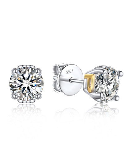 Ahabobo Initial Moissanite Stud Earrings For Women