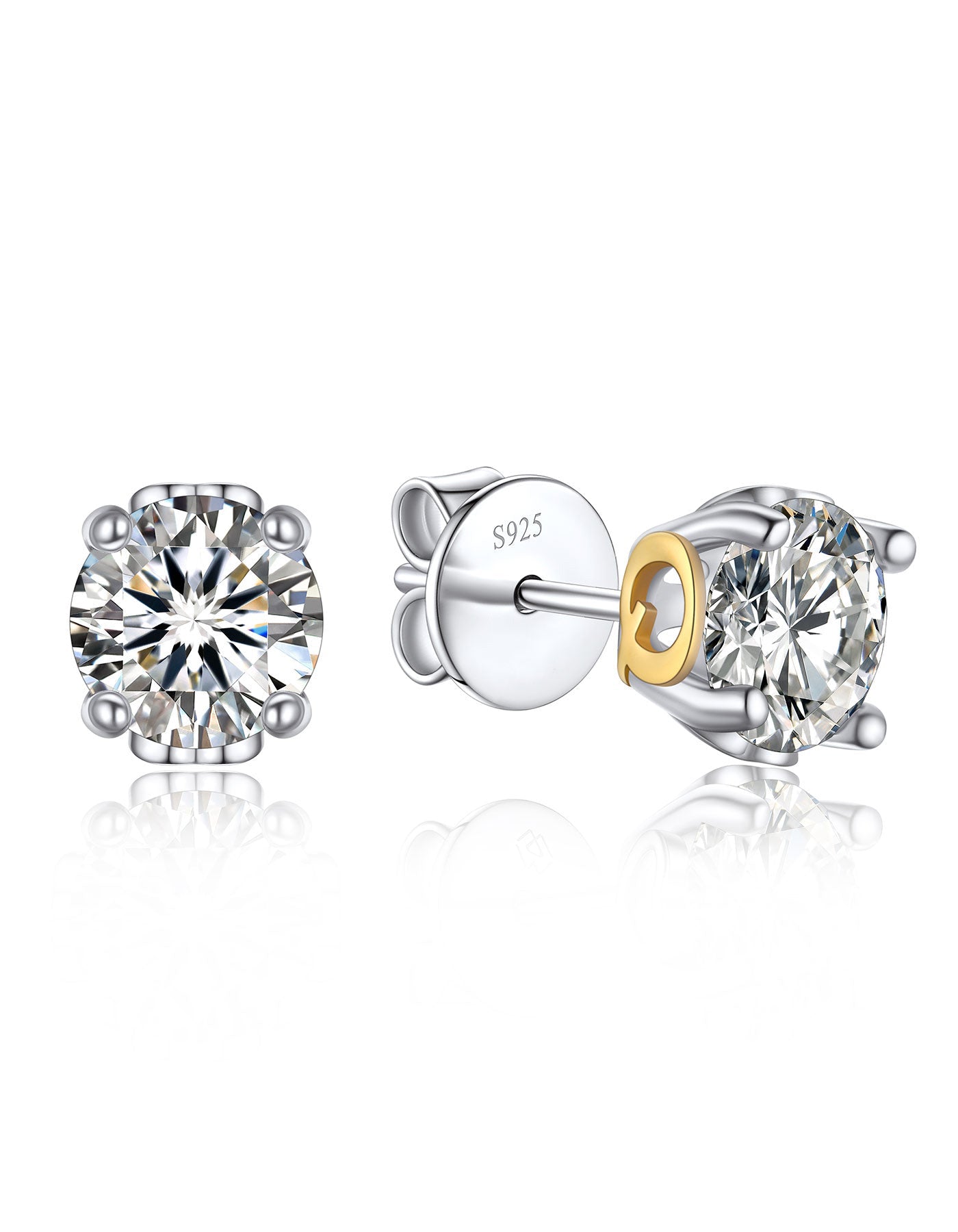 Ahabobo Initial Moissanite Stud Earrings For Women