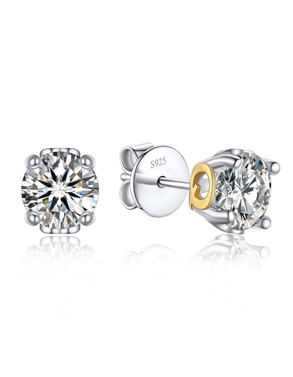 Ahabobo Initial Moissanite Stud Earrings For Women