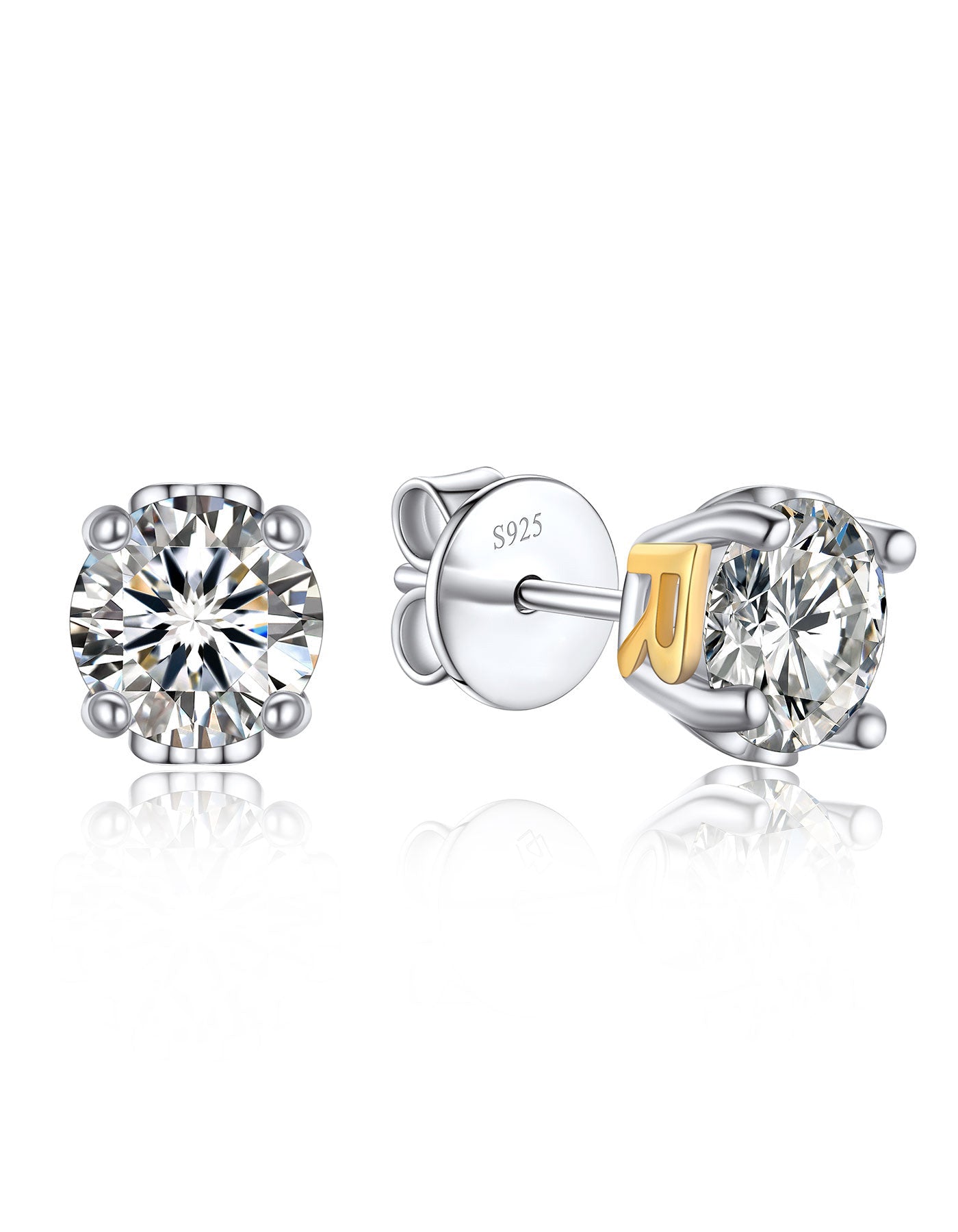 Ahabobo Initial Moissanite Stud Earrings For Women