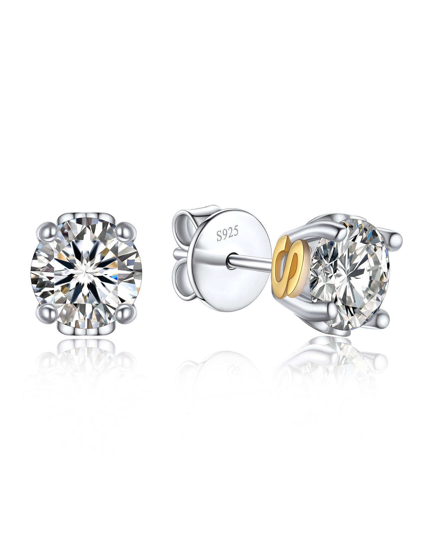 Ahabobo Initial Moissanite Stud Earrings For Women