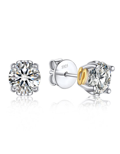 Ahabobo Initial Moissanite Stud Earrings For Women