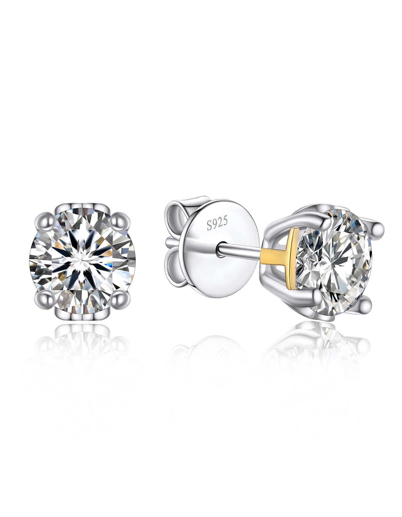 Ahabobo Initial Moissanite Stud Earrings For Women