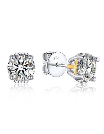 Ahabobo Initial Moissanite Stud Earrings For Women