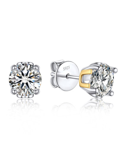 Ahabobo Initial Moissanite Stud Earrings For Women