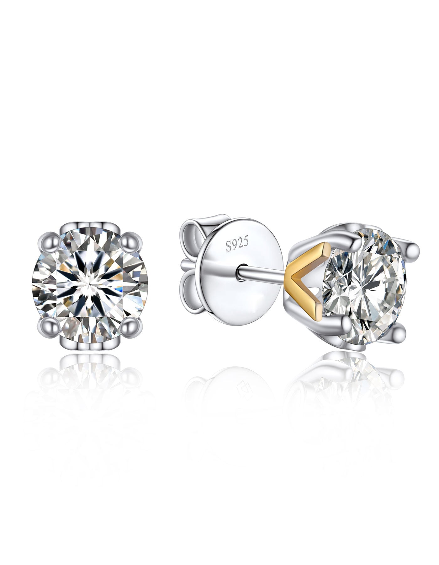 Ahabobo Initial Moissanite Stud Earrings For Women