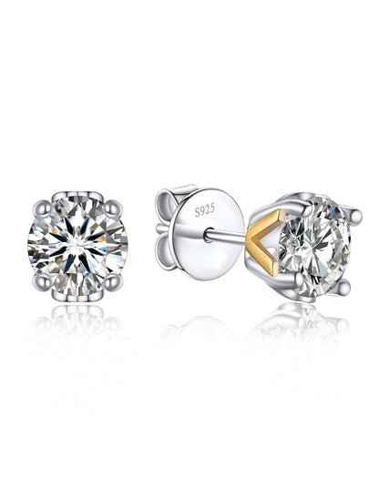 Ahabobo Initial Moissanite Stud Earrings For Women
