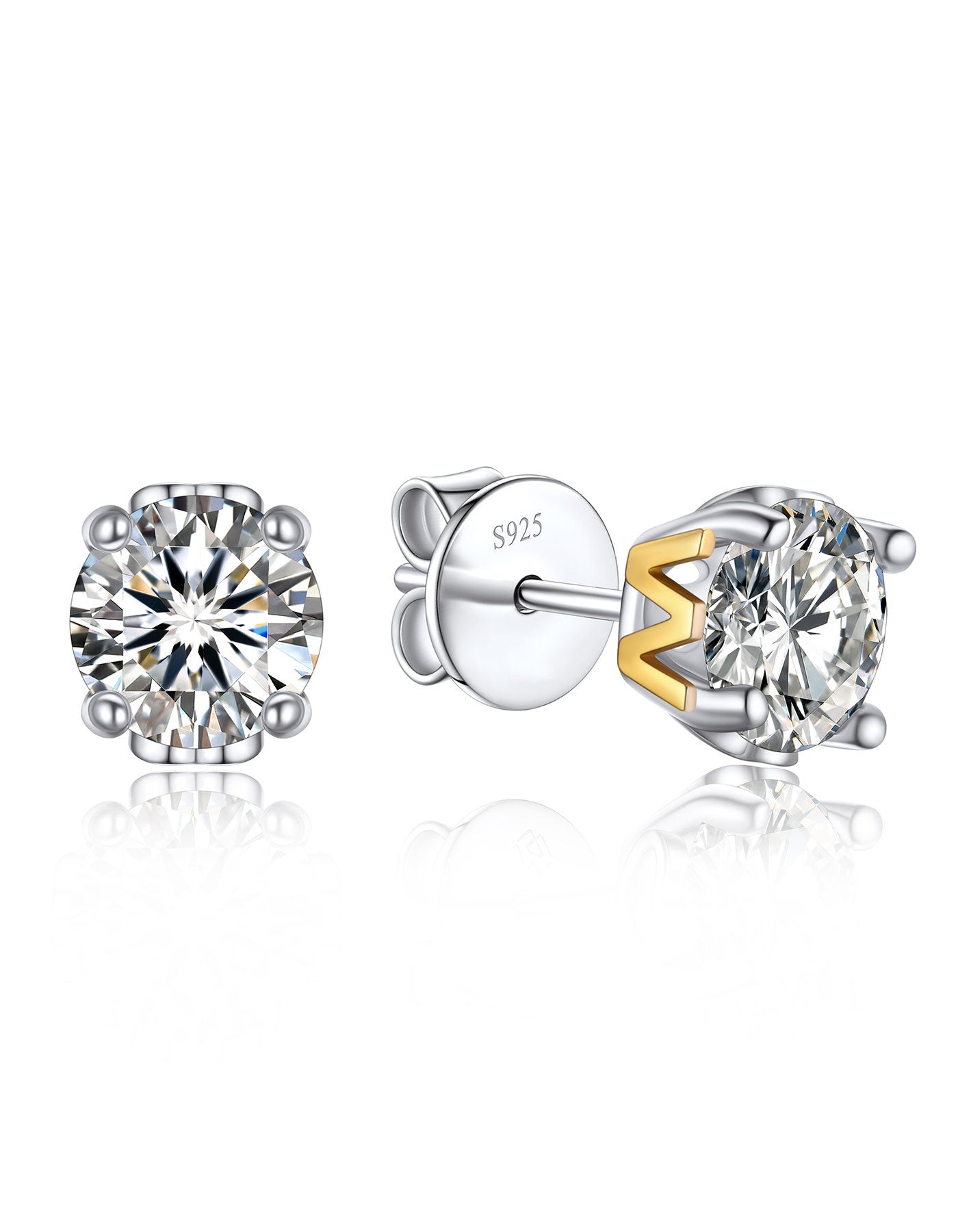 Ahabobo Initial Moissanite Stud Earrings For Women