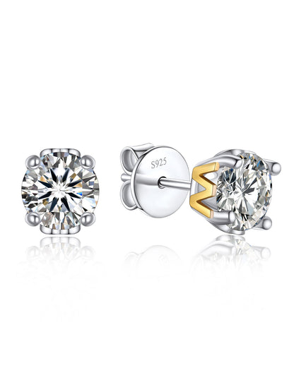 Ahabobo Initial Moissanite Stud Earrings For Women