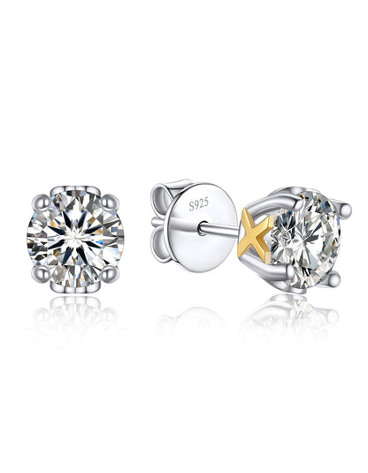 Ahabobo Initial Moissanite Stud Earrings For Women