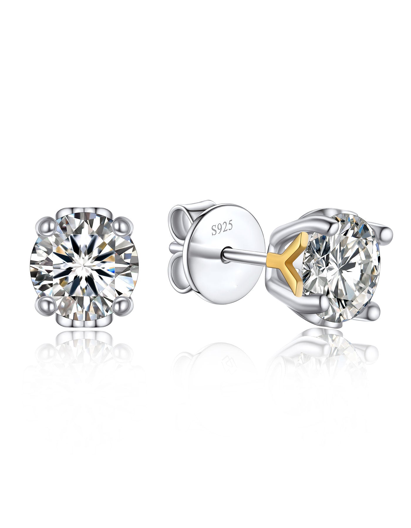 Ahabobo Initial Moissanite Stud Earrings For Women
