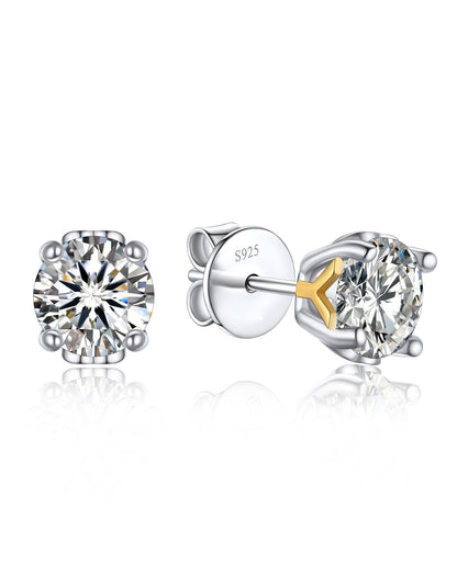 Ahabobo Initial Moissanite Stud Earrings For Women
